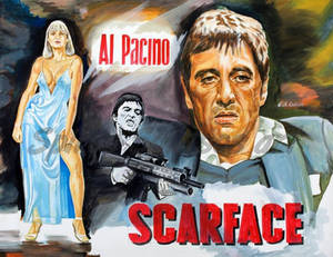 Scarface Painting movie poster al pacino portrait