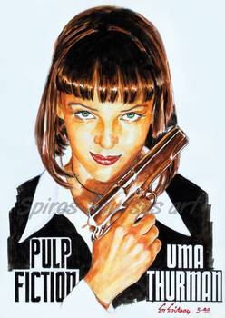 Pulp Fiction Uma Thurman Movie Poster Painting