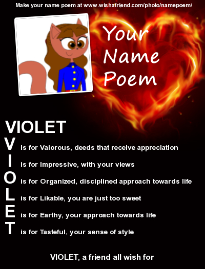 TP - Violet Beauregarde's name poem by pinkiepielover63