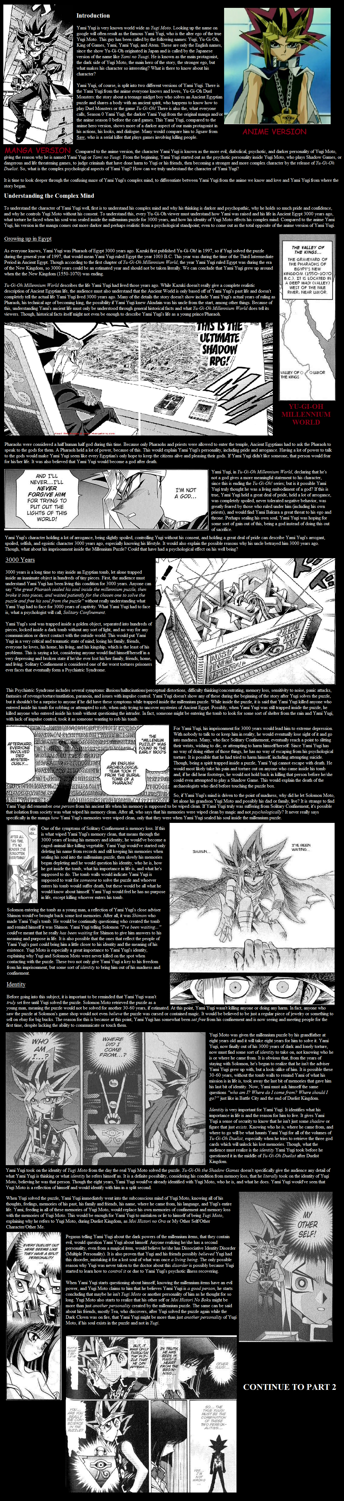 Yami Yugi Analysis Part 1