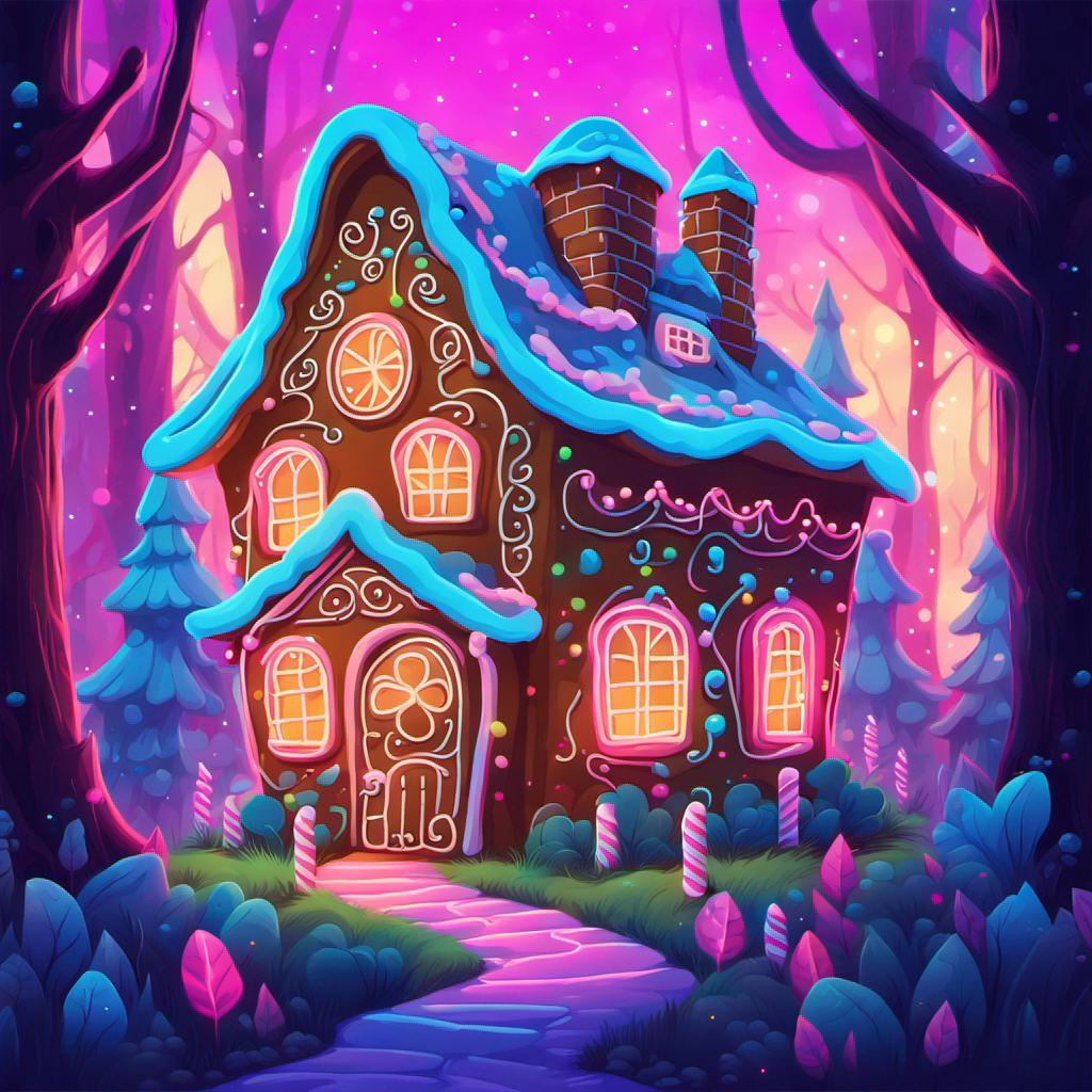 Neon GingerBread House by QuantumCanvasAI on DeviantArt