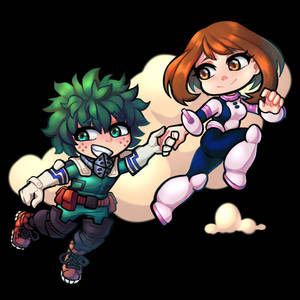 Ochaco and Deku Chibi