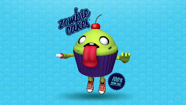 Zombie Cake 3D Wallpaper