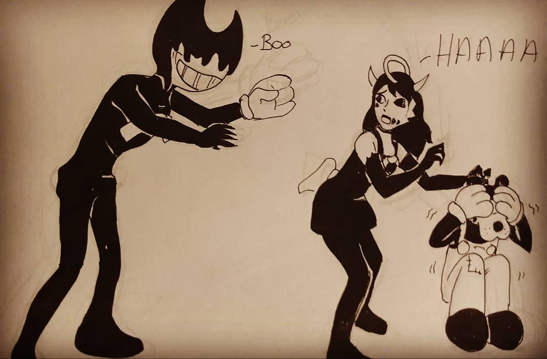 Norman and Sammy (Bendy and the Ink Machine) by xShadowtoonsx on
