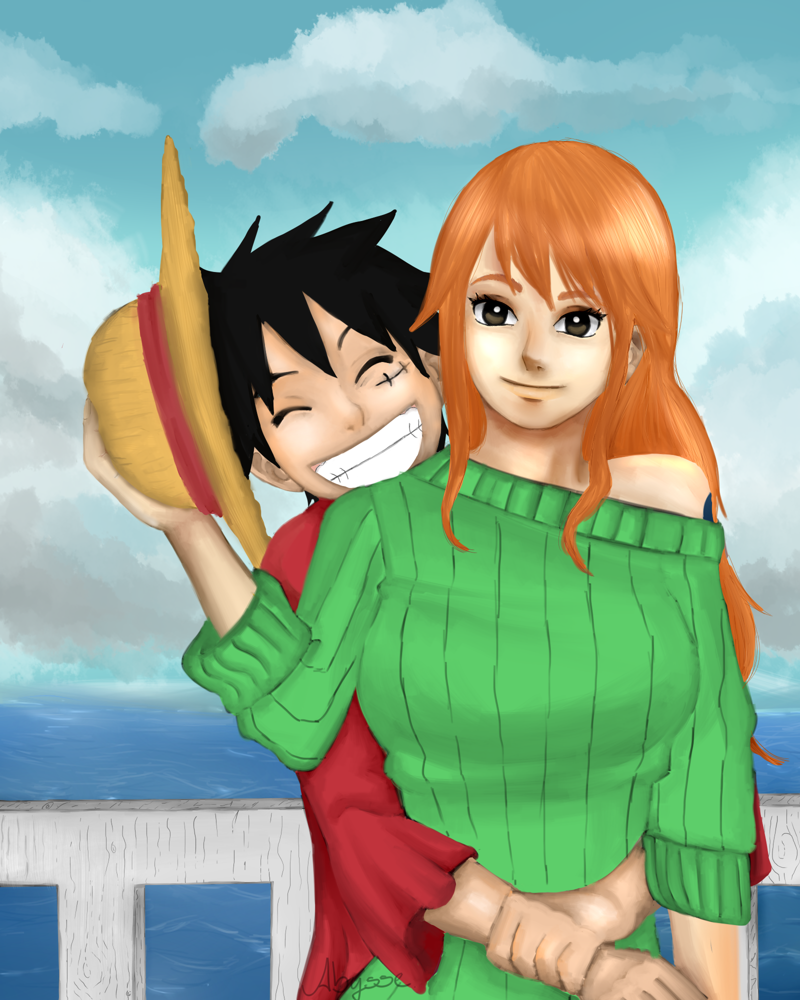 Luffy one nami piece and 
