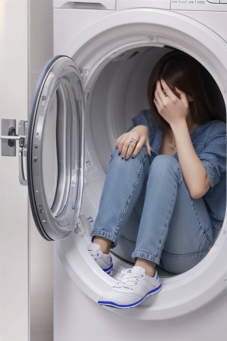 woman stuck in washing machine by DarksealStudios on DeviantArt