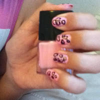 Pink Leopard like nails