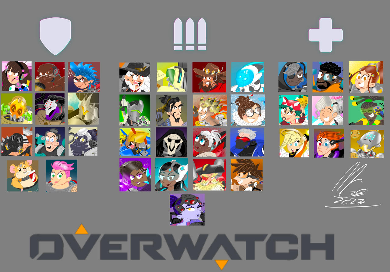 Overwatch full roster. by midnightcrisis38 on DeviantArt