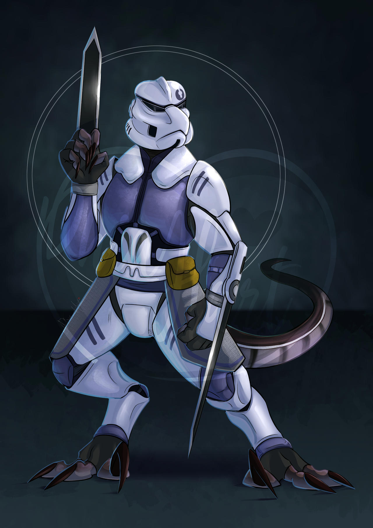 Clone Assassin Republic Anthro Raptor by PhiaHart on DeviantArt