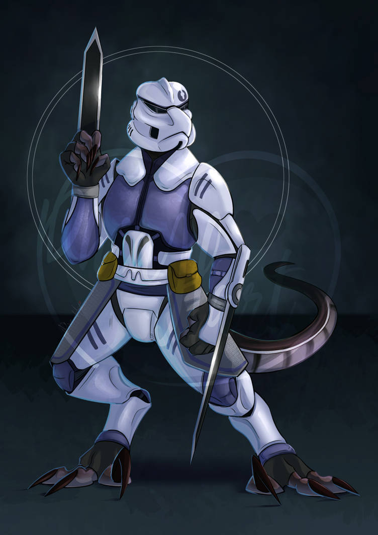 Clone Assassin Republic Anthro Raptor by PhiaHart on DeviantArt