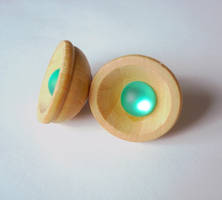Green Candy Wood Bowl Earrings