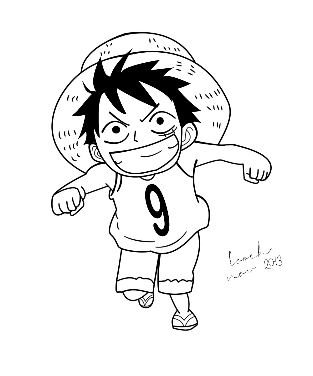 Kid Luffy Line Art