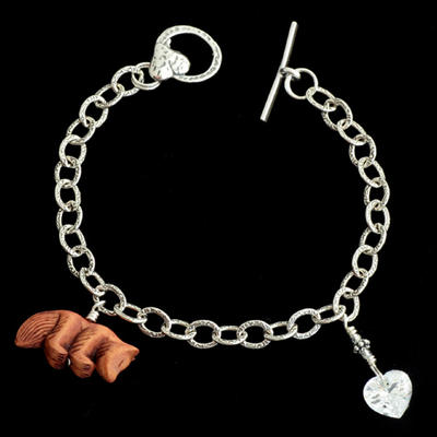 Heart and Wolf Charm Bracelet