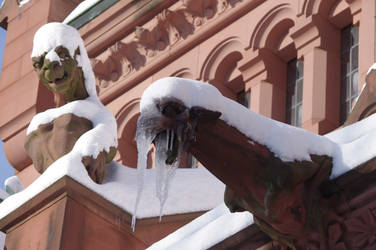 gargoyles having a conversation by Pippa-pppx