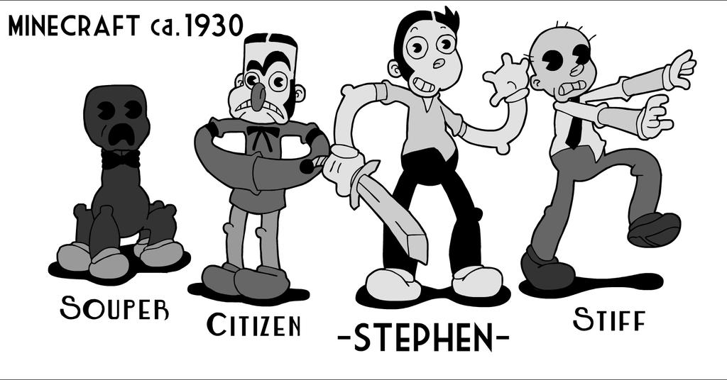 Minecraft First Ever Character Special edition - 1930's Minecraft Characters by Benjamin-Little on ...