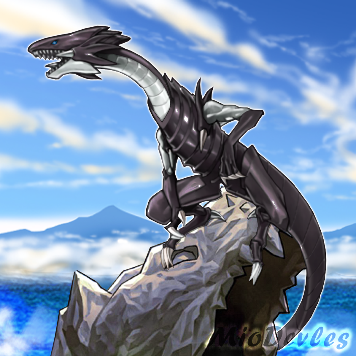 yugioh custom card art ArtStation Three Headed Slifer the Sky