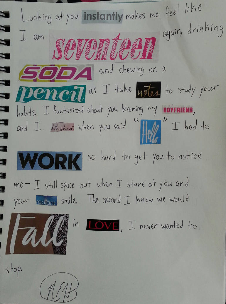 Magazine Ransom Note Poem Ransom Note-Style Poetry: My Own ''Teenage Dream'' by ...