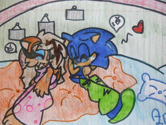 Sonic and Sally ... In a bed by sally-fan-forever
