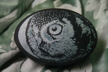Northern Hawk-Owl - Emu Egg Carving
