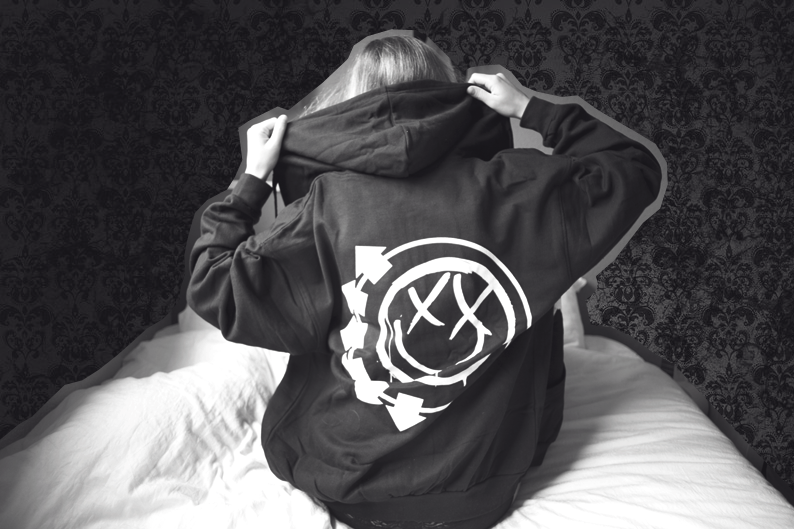 Blink 182 sales zip up hoodie
