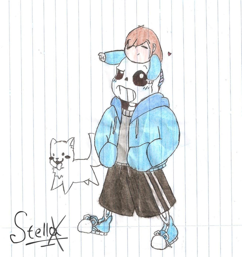 Notebook Drawing: Undertale - Sans and Frisk by Stella-X on DeviantArt