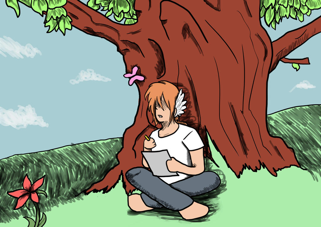 Myself drawing by SangdePomme on DeviantArt
