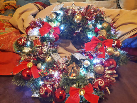 Christmas Wreath with Star and Creche