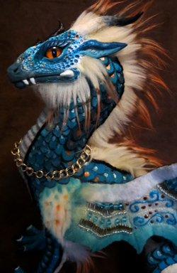 wip - teal dragon soft sculpture