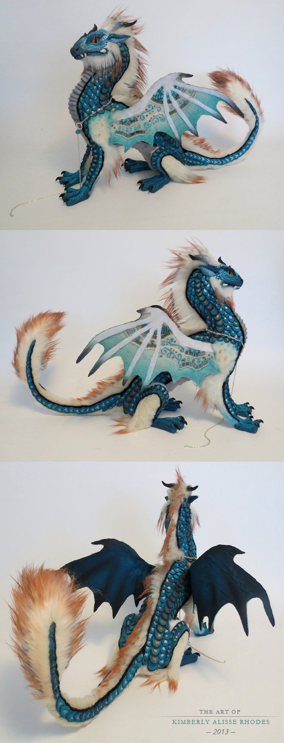 Teal and copper dragon