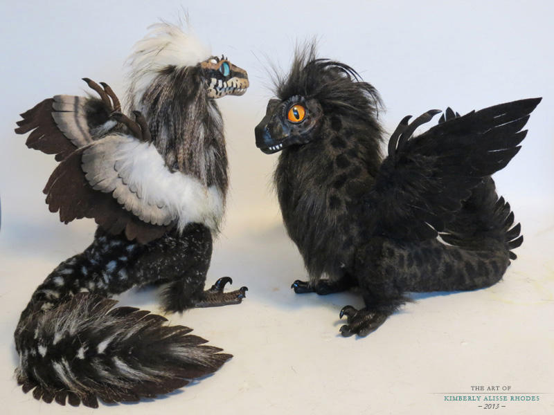 Two Raptors Cute couple more feather-raptors by KimAlisse on DeviantArt