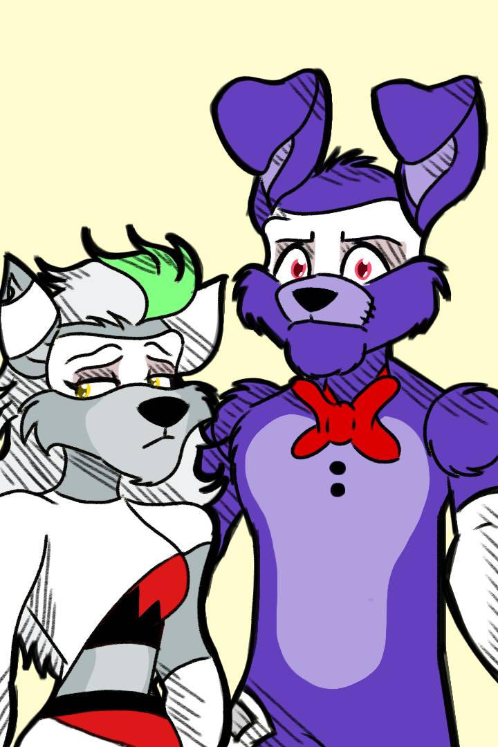 Hugging Shattered Roxy shattered roxy and withered bonnie bandaged by EmyLikeArts003 on DeviantArt