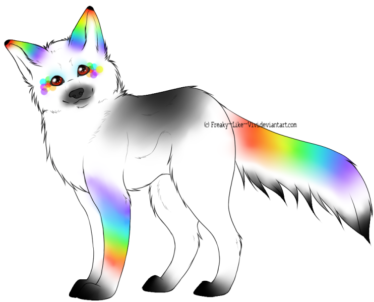 Rainbow Fox Adopt Closed By Cookieadopts On Deviantart