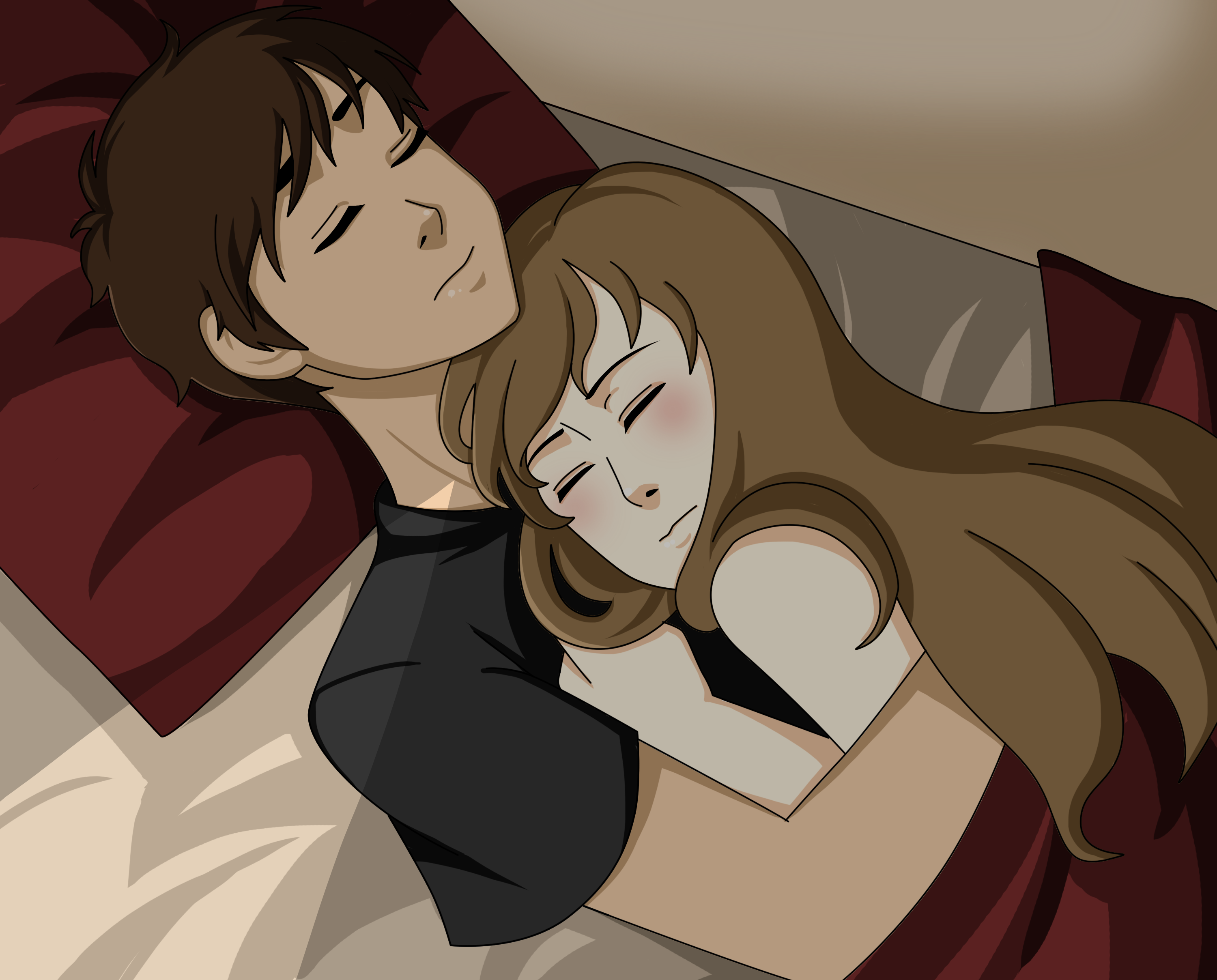 At Sleeping Together By Tsuki Sama On Deviantart