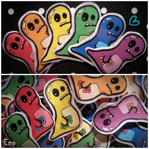 Raibow monster stickers