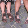 Dirty soles of girls feet