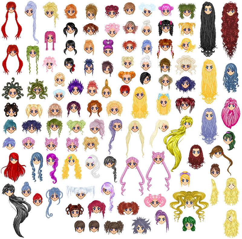 Hair_template_1 by VerdyK on DeviantArt