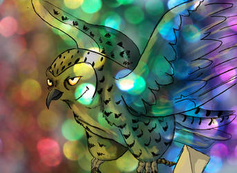 Rainbow Hedwig by X-x-Magpie-x-X