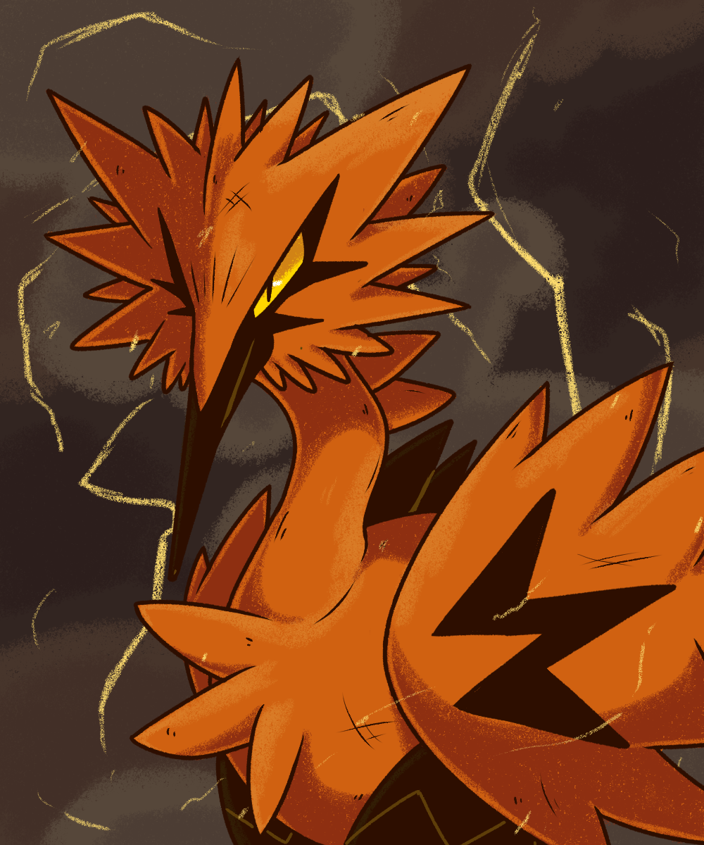 Shiny Galarian Moltres by TheGlitchyDemon on DeviantArt