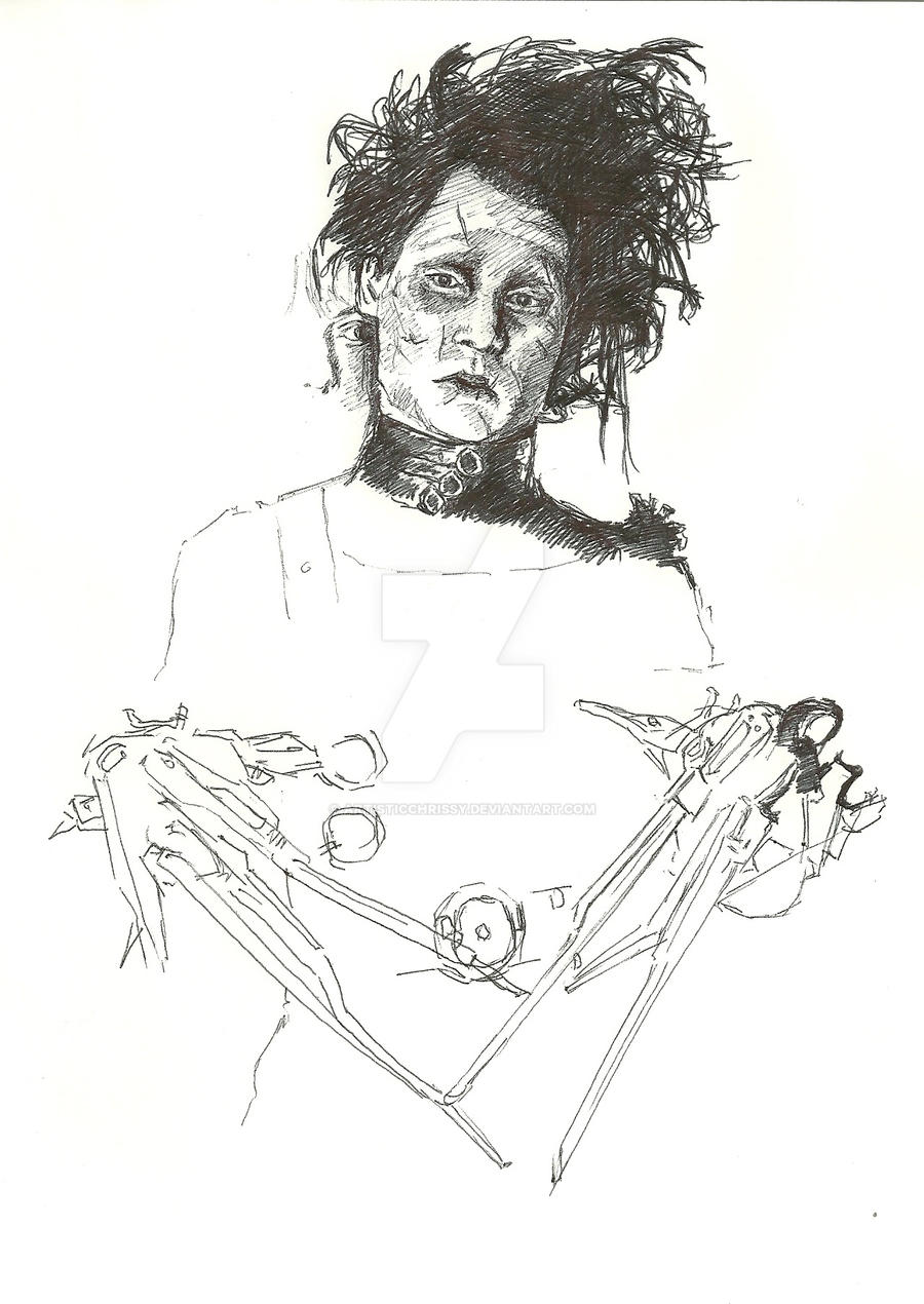 Шарж Эдвард руки ножницы