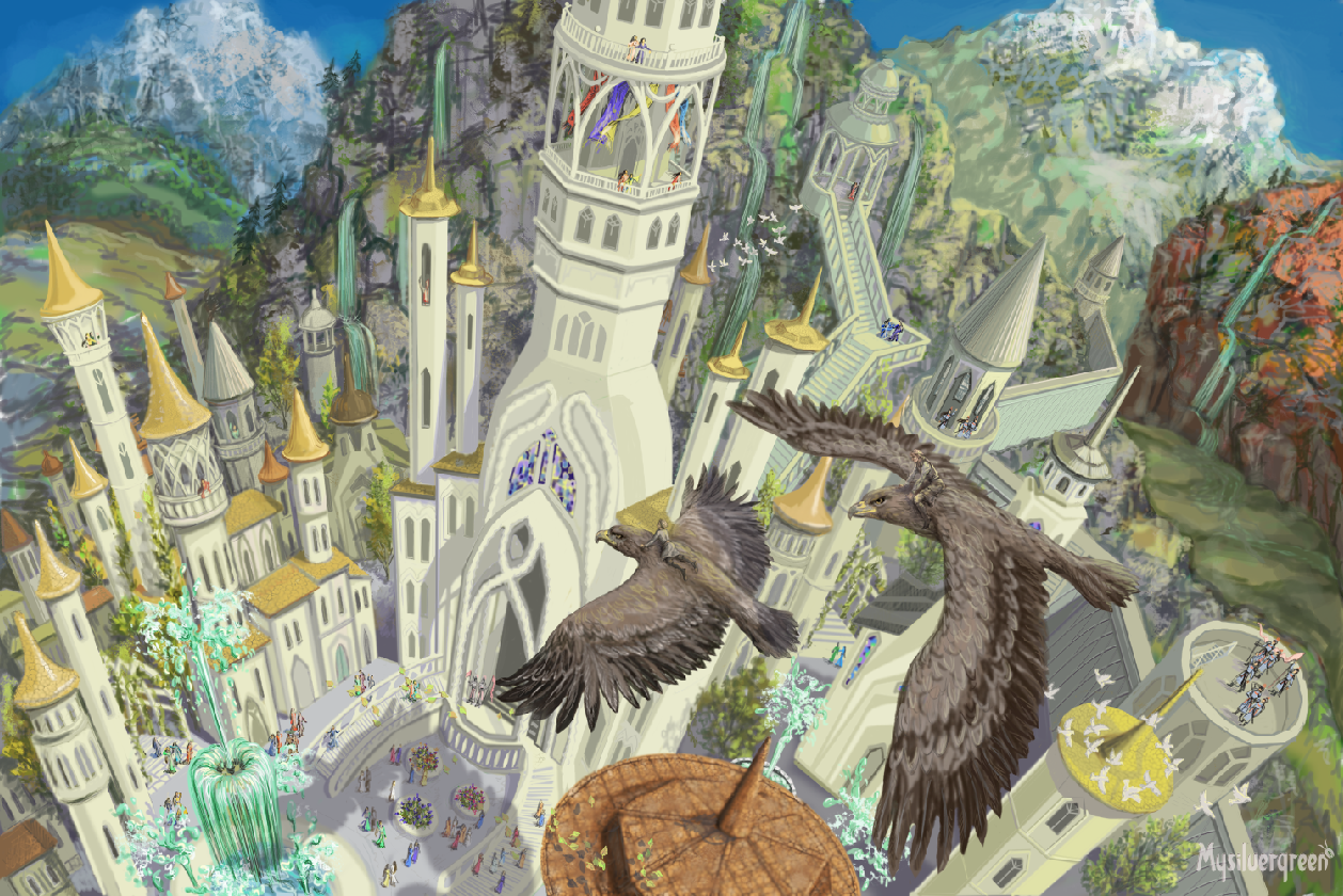 Hurin and Huor are landing in Gondolin