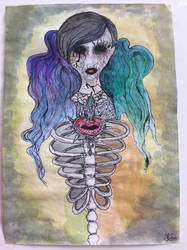 Strange pastel goth/ creepy cute Skullbeing