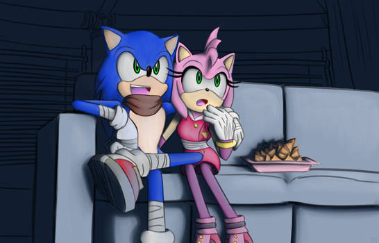 3rd Commission Gallery(continuation) 1.Jewel and Amy for @Dimpsy_Boots on  Twitter 2.Movie SonAmy /Movie Night/for @blueartsills…
