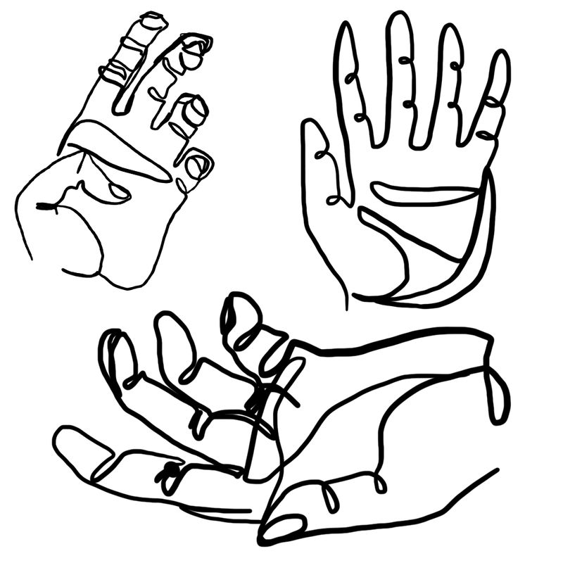 Continuous Line Contour Drawing - Hand Study by heterodoxdesignco on ...