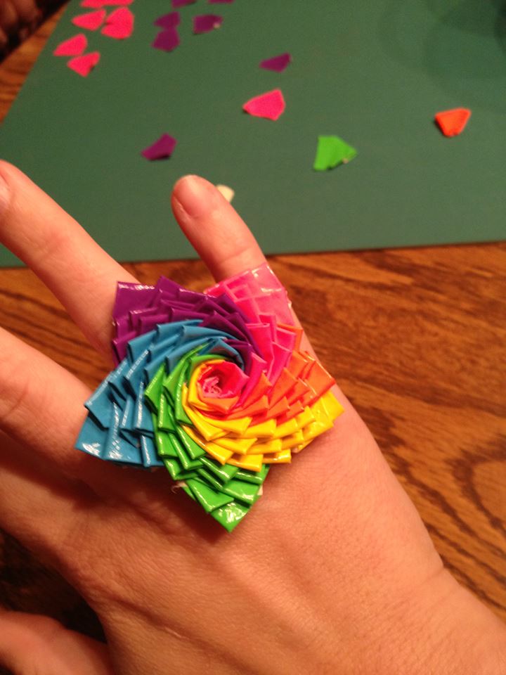 Rainbow Star Duct Tape Ring