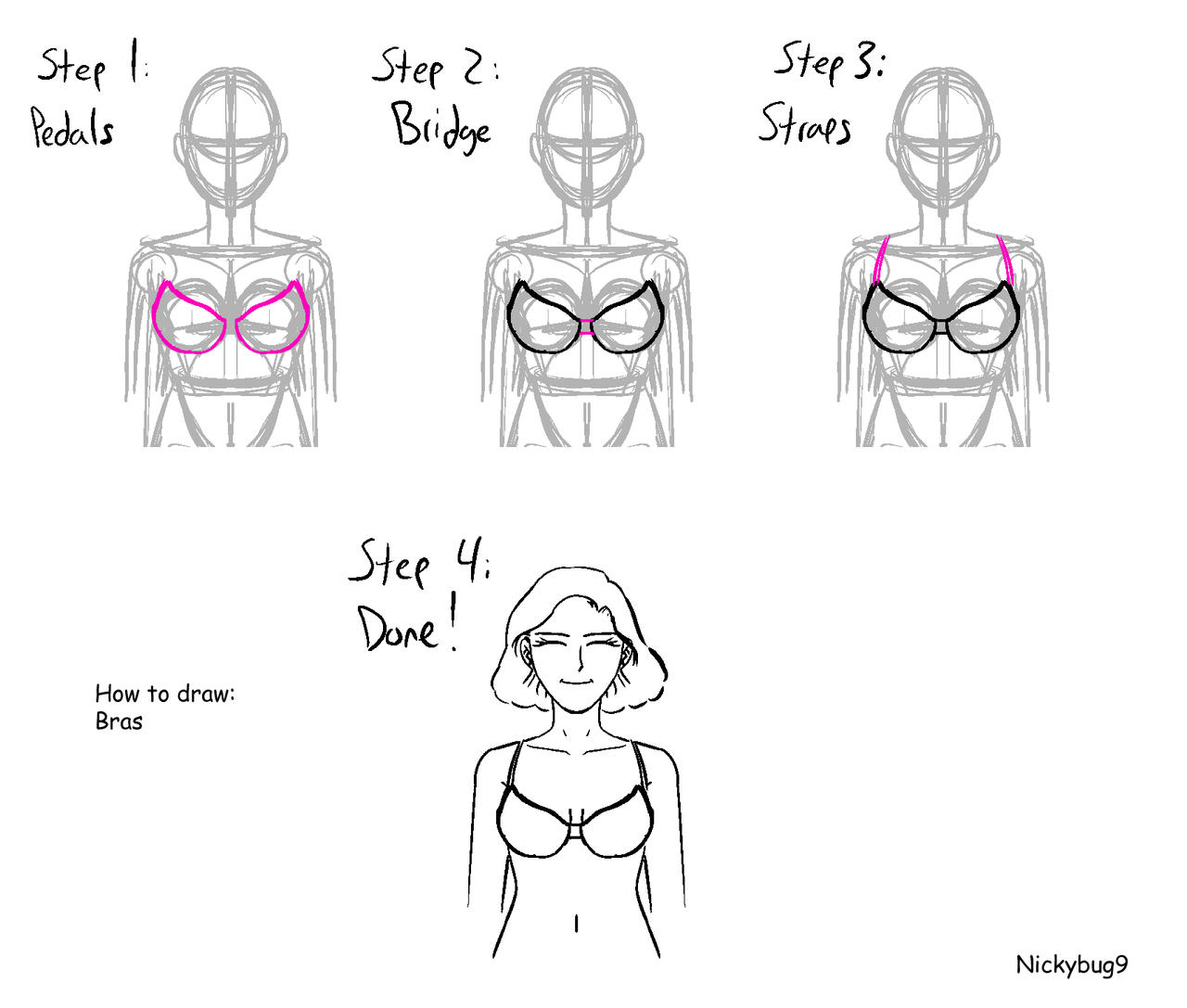 How to draw a Bra: Step-By-Step by nickybug9 on DeviantArt