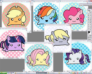 Pony Tofu Stickers: Colored