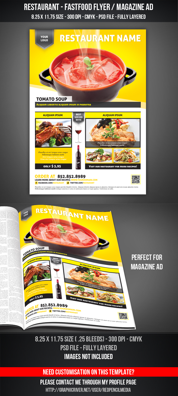 Restaurant - Fastfood Flyer / Magazine AD
