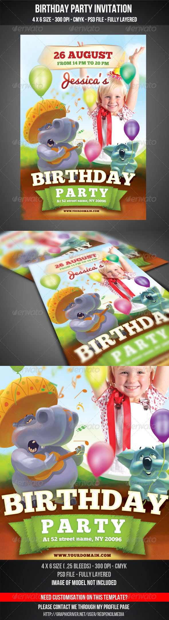 Birthday Party Invitation Flyer