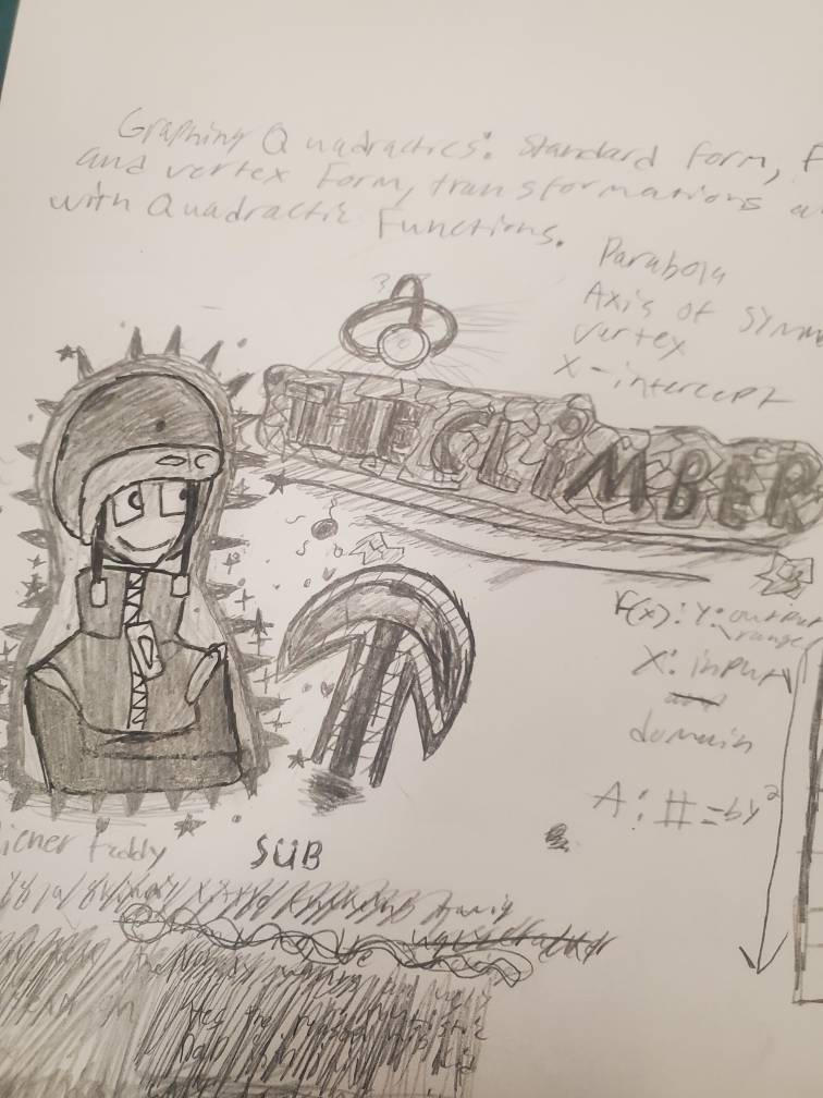 I DREW FAN ART OF THE CLIMBER..on my math paper.-. by starryballs on ...