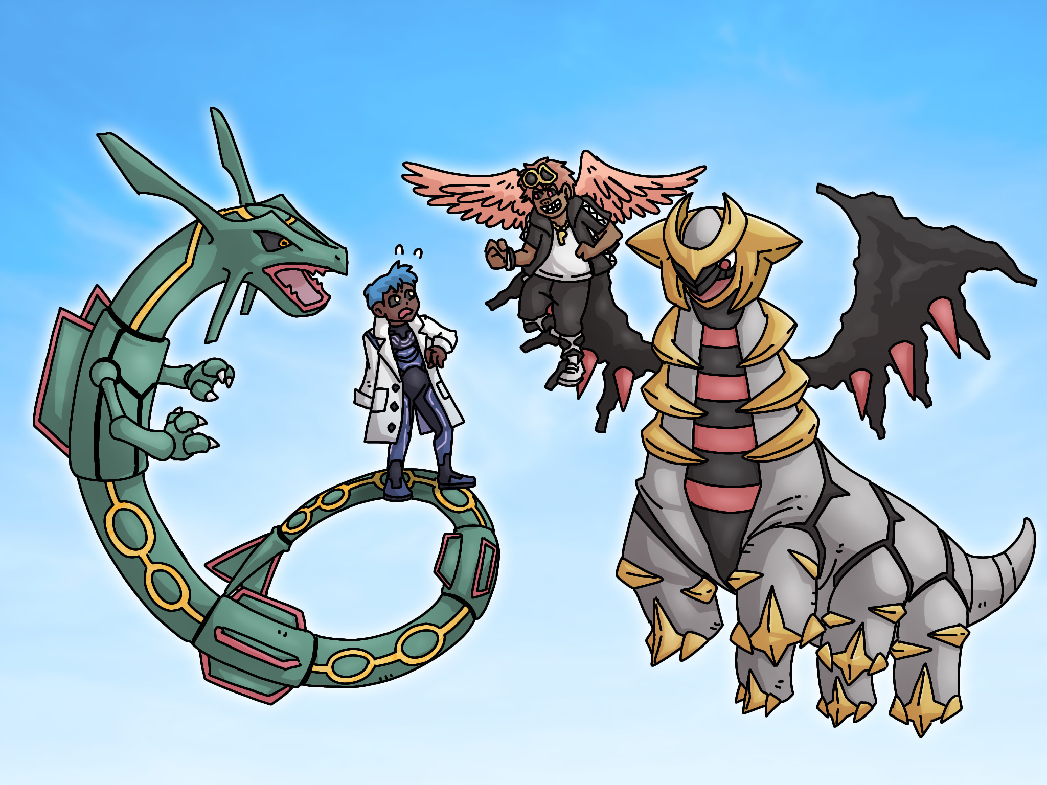 Orbis and Porky as Pokemon Trainers.
